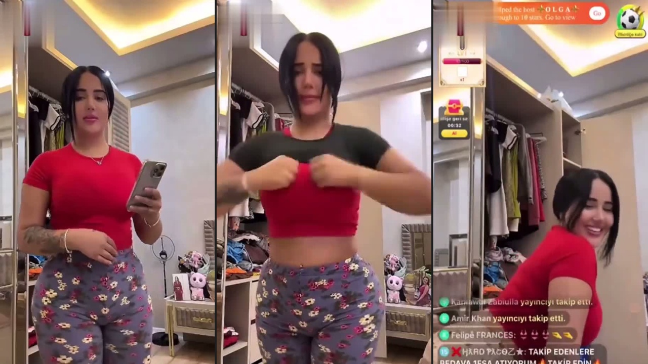 Melek Azad kıyafet değiştirirken götünü ve memelerini kameraya veriyor